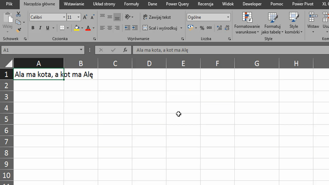 Zawijanie tekstu i wstawianie nowej linii