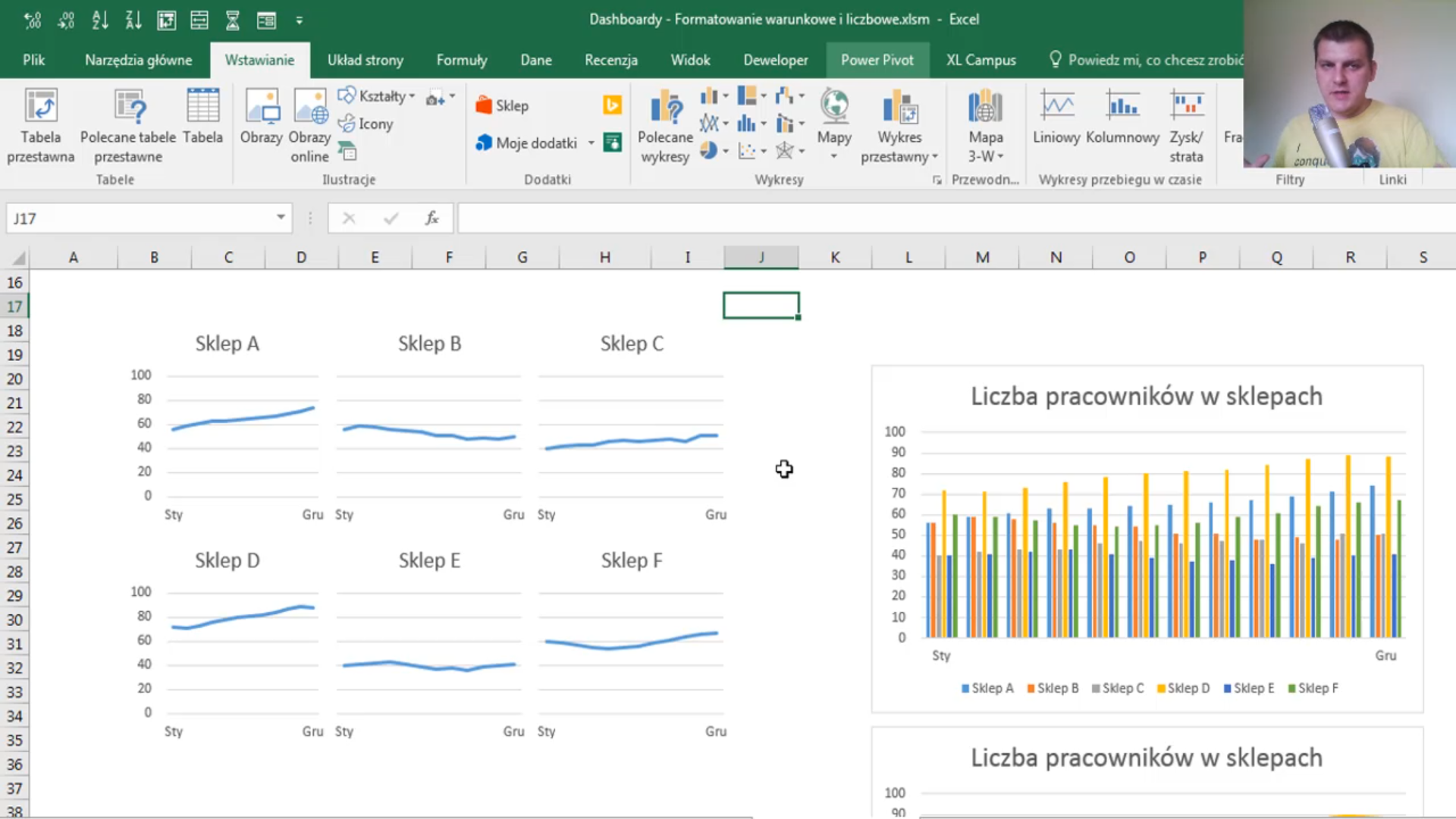 Macierz wykresów w Excelu