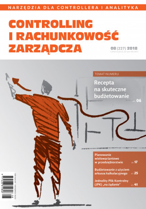 Controlling i Rachunkowość Zarządcza 8/2018 - Recepta na skuteczne budżetowanie