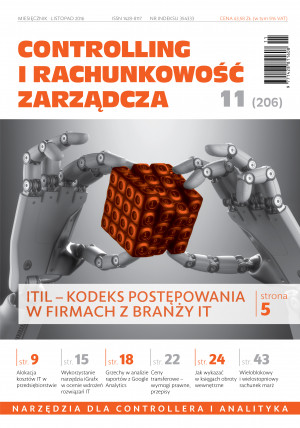 Controlling i Rachunkowość Zarządcza 11/2016 - ITIL - kodeks postępowania w firmach z branży IT