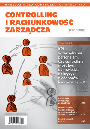 Controlling i Rachunkowość Zarządcza Wydanie 10/2017 - KPI w zarządzaniu personelem Controlling i Rachunkowość Zarządcza Wydanie 10/2017 - KPI w zarządzaniu personelem