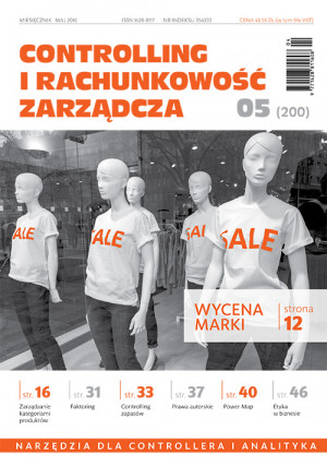 Controlling i Rachunkowość Zarządcza Wydanie 5/2016 - Wycena marki Controlling i Rachunkowość Zarządcza Wydanie 5/2016 - Wycena marki