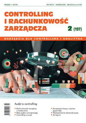 Controlling i Rachunkowość Zarządcza Wydanie 2/2016 - Audyt a controlling