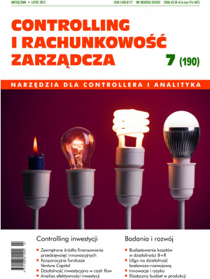 Controlling i Rachunkowość Zarządcza Wydanie 7/2015 - 