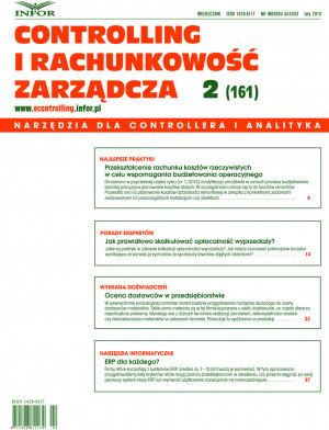 Controlling i Rachunkowość Zarządcza Wydanie 2/2013 - 