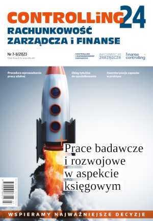 Controlling-24 Wydanie 7-8/2023 - Prace badawcze i rozwojowe w aspekcie księgowym Controlling-24 Wydanie 7-8/2023 - Prace badawcze i rozwojowe w aspekcie księgowym