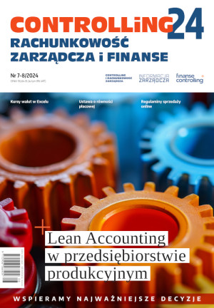 Controlling-24 Wydanie 7-8/2024 - Lean Accounting w przedsiębiorstwie produkcyjnym Controlling-24 Wydanie 7-8/2024 - Lean Accounting w przedsiębiorstwie produkcyjnym